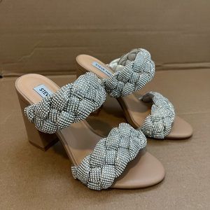 Steve Madden braided rhinestone heels/stiletto/sandals